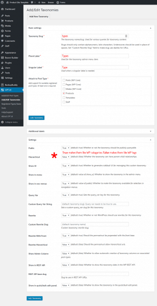 Taxonomy Cpt Ui Plugin1