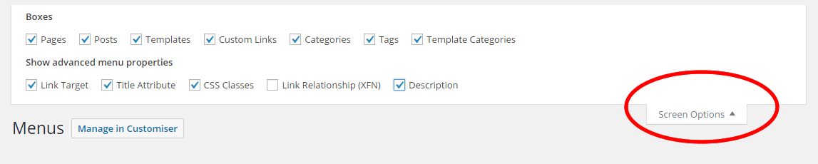 WP-screen-options